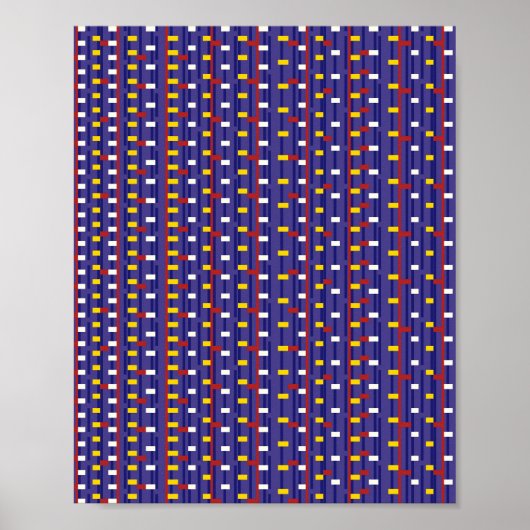 Pixelated Mathematical Pattern  Poster (Voorkant)