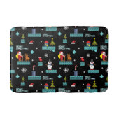 Pixelated Merry Christmas Pattern - Retro Design Badmat (Voorkant)