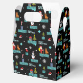 Pixelated Merry Christmas Pattern - Retro Design Bedankdoosjes (Geopend)