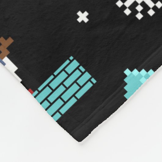 Pixelated Merry Christmas Pattern - Retro Design Fleece Deken (Hoek)