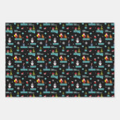 Pixelated Merry Christmas Pattern - Retro Design Inpakpapier Vel (Voorkant 3)