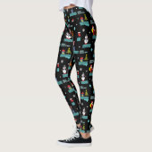 Pixelated Merry Christmas Pattern - Retro Design Leggings (Links)