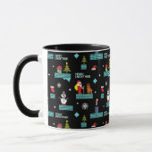 Pixelated Merry Christmas Pattern - Retro Design Mok (Links)