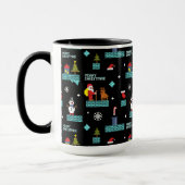 Pixelated Merry Christmas Pattern - Retro Design Mok (Links)
