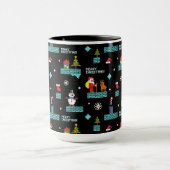 Pixelated Merry Christmas Pattern - Retro Design Mok (Midden)