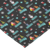 Pixelated Merry Christmas Pattern - Retro Design Tafelkleed (Gekanteld)