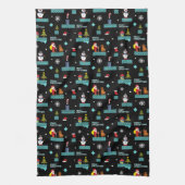 Pixelated Merry Christmas Pattern - Retro Design Theedoek (Verticaal)