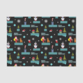 Pixelated Merry Christmas Pattern - Retro Design Tissuepapier (Voorkant)