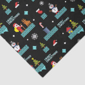 Pixelated Merry Christmas Pattern - Retro Design Tissuepapier (Detail)