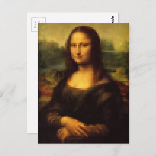 Pixelated Mona Lisa Briefkaart (Voorkant / Achterkant)