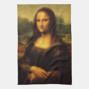 Pixelated Mona Lisa Theedoek