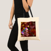 Pixelated Pattern - Bruin Tote Bag (Voorkant (product))