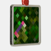 Pixelated Pattern - Groen Metalen Ornament (Rechts)