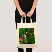 Pixelated Pattern - Groen Tote Bag (Voorkant (product))