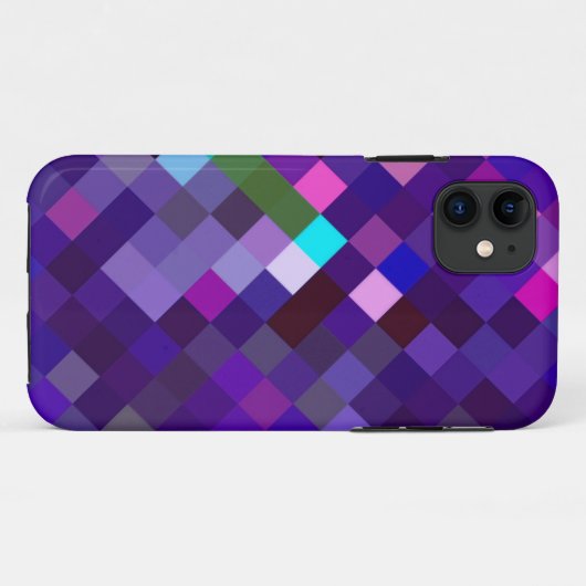 Pixelated Pattern — Paars Case-Mate iPhone Case (Achterkant (horizontaal))