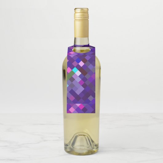 Pixelated Pattern — Paars Flessenhanger (Op fles)