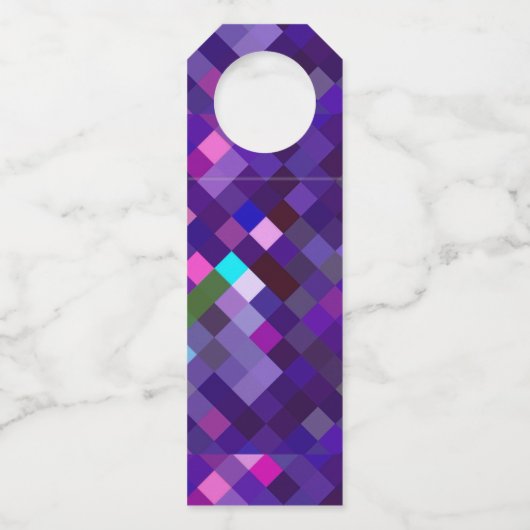 Pixelated Pattern — Paars Flessenhanger (Voorkant)
