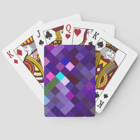 Pixelated Pattern — Paars Pokerkaarten (Achterkant)