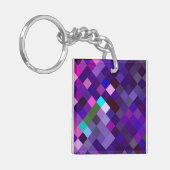 Pixelated Pattern — Paars Sleutelhanger (Voorkant Links)