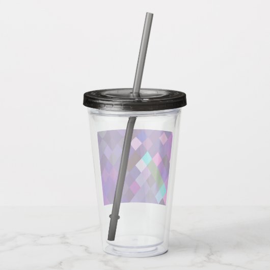 Pixelated Pattern - Purple Acryl Drinkbeker (Achterkant)