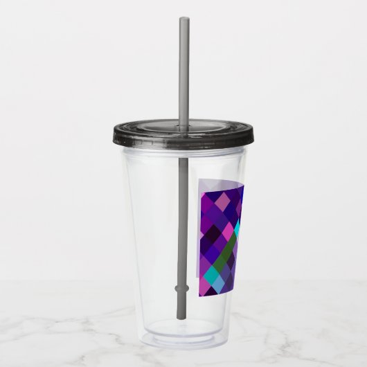 Pixelated Pattern - Purple Acryl Drinkbeker (Rechts)
