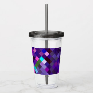 Pixelated Pattern - Purple Acryl Drinkbeker