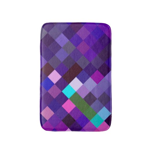 Pixelated Pattern - Purple Badmat (Voorkant Verticaal)