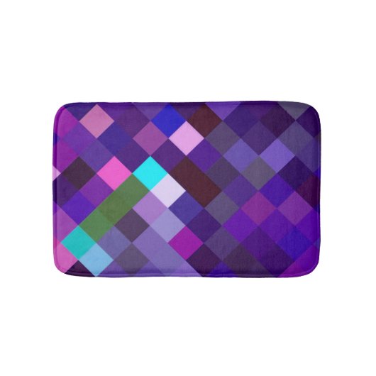 Pixelated Pattern - Purple Badmat (Voorkant)
