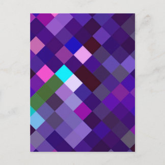 Pixelated Pattern - Purple Briefkaart