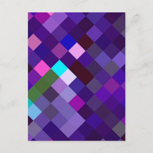 Pixelated Pattern - Purple Briefkaart (Voorkant)
