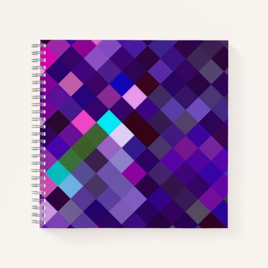 Pixelated Pattern - Purple Notitieboek (Voorkant)
