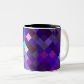 Pixelated Pattern - Purple Tweekleurige Koffiemok (Voorkant rechts)