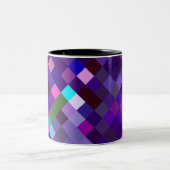 Pixelated Pattern - Purple Tweekleurige Koffiemok (Center)