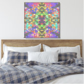 Pixelated Patterned Beyond Colors Of The Rainbow Canvas Afdruk (Insitu (Slaapkamer))