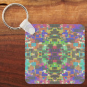 Pixelated Patterned Beyond Colors Of The Rainbow Sleutelhanger (Voorkant)