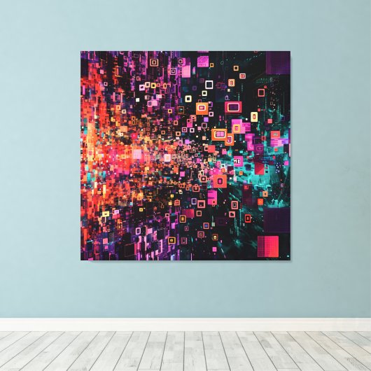 Pixelated Portal Canvas Afdruk (Insitu (Houten vloer))