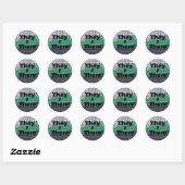 Pixelated  Pronoun Neutrois Pride Flag Ronde Sticker (Vel)