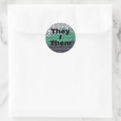 Pixelated  Pronoun Neutrois Pride Flag Ronde Sticker (Tas)