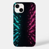 Pixelated Reality iPhone Case – Neon Cyber Art (Achterkant)