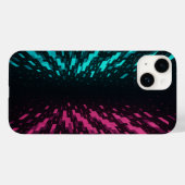 Pixelated Reality iPhone Case – Neon Cyber Art (Achterkant (horizontaal))