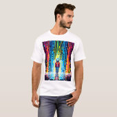 Pixelated Regen van Solace - Retro digitale kunst T-shirt (Voorkant volledig)