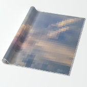 Pixelated Roze en Blauwe Wolk Verpakkende Document Cadeaupapier (Uitgerold)