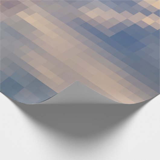 Pixelated Roze en Blauwe Wolk Verpakkende Document Cadeaupapier (Hoek)