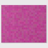 Pixelated roze fuchsia mozaïek inpakpapier (Vlak)