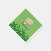 Pixelated spel op de uitnodiging van de kinderverj servet (Hoek)