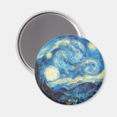 Pixelated Sterrennacht van Van Gogh Magneet (Voorkant / Achterkant)