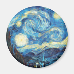 Pixelated Sterrennacht van Van Gogh Magneet