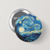 Pixelated Sterrennacht van Van Gogh Ronde Button 5,7 Cm (Voorkant /achterkant)