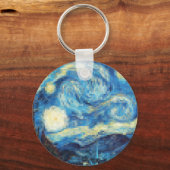 Pixelated Sterrennacht van Van Gogh Sleutelhanger (Voorkant)