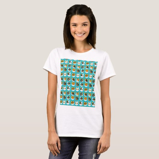 Pixelated Tabby Cat T-shirt (Voorkant volledig)